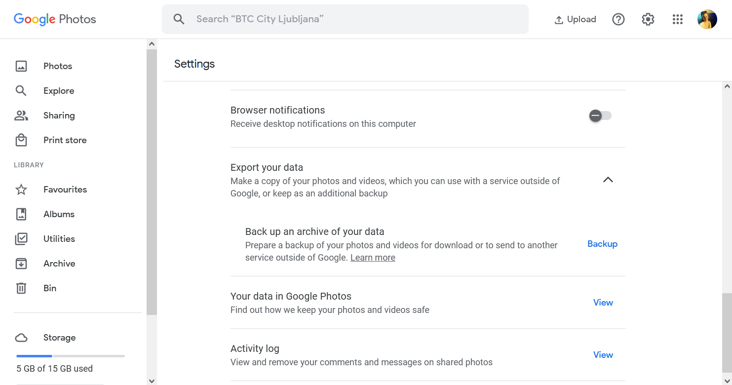 Back up your data from Google Photos.