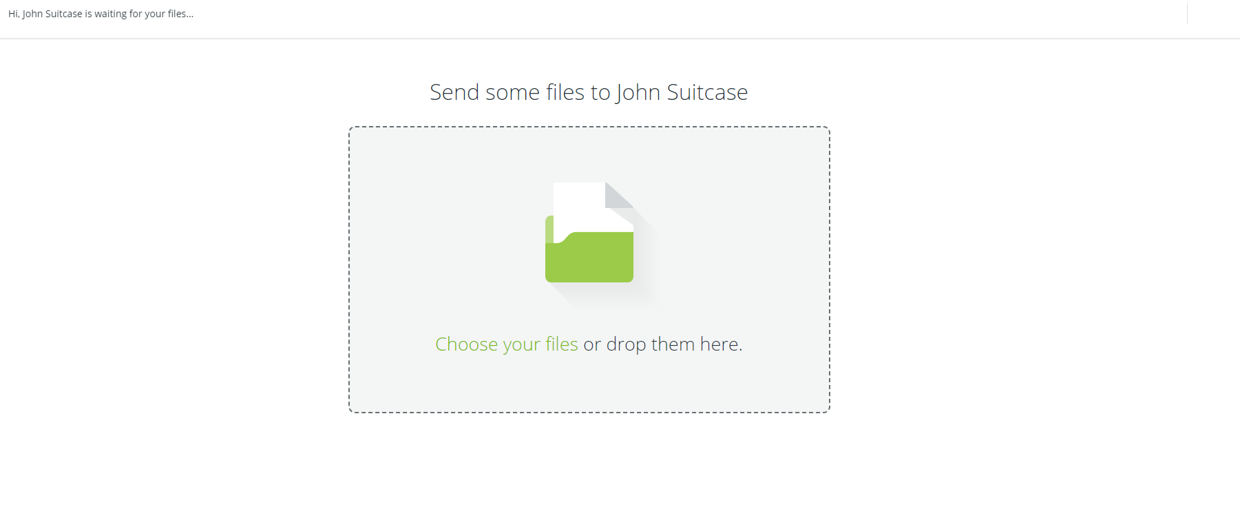 Koofr's sharing option Receive files -  send some files to Koofr