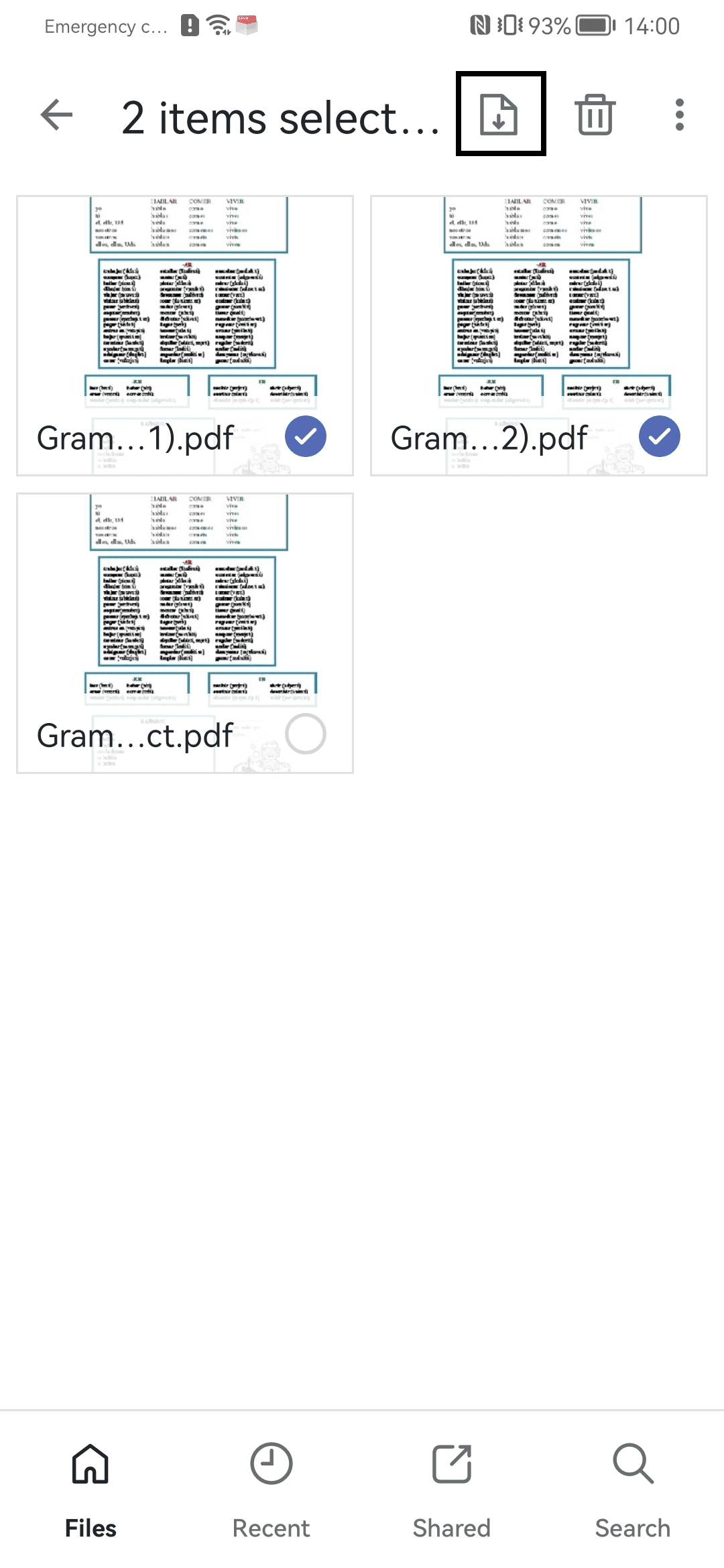 Download button in Koofr mobile app for Android