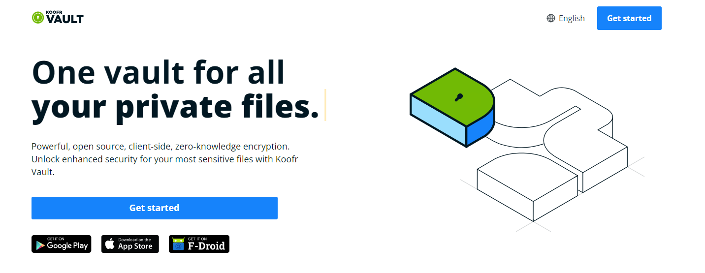 Koofr Vault Landing Page