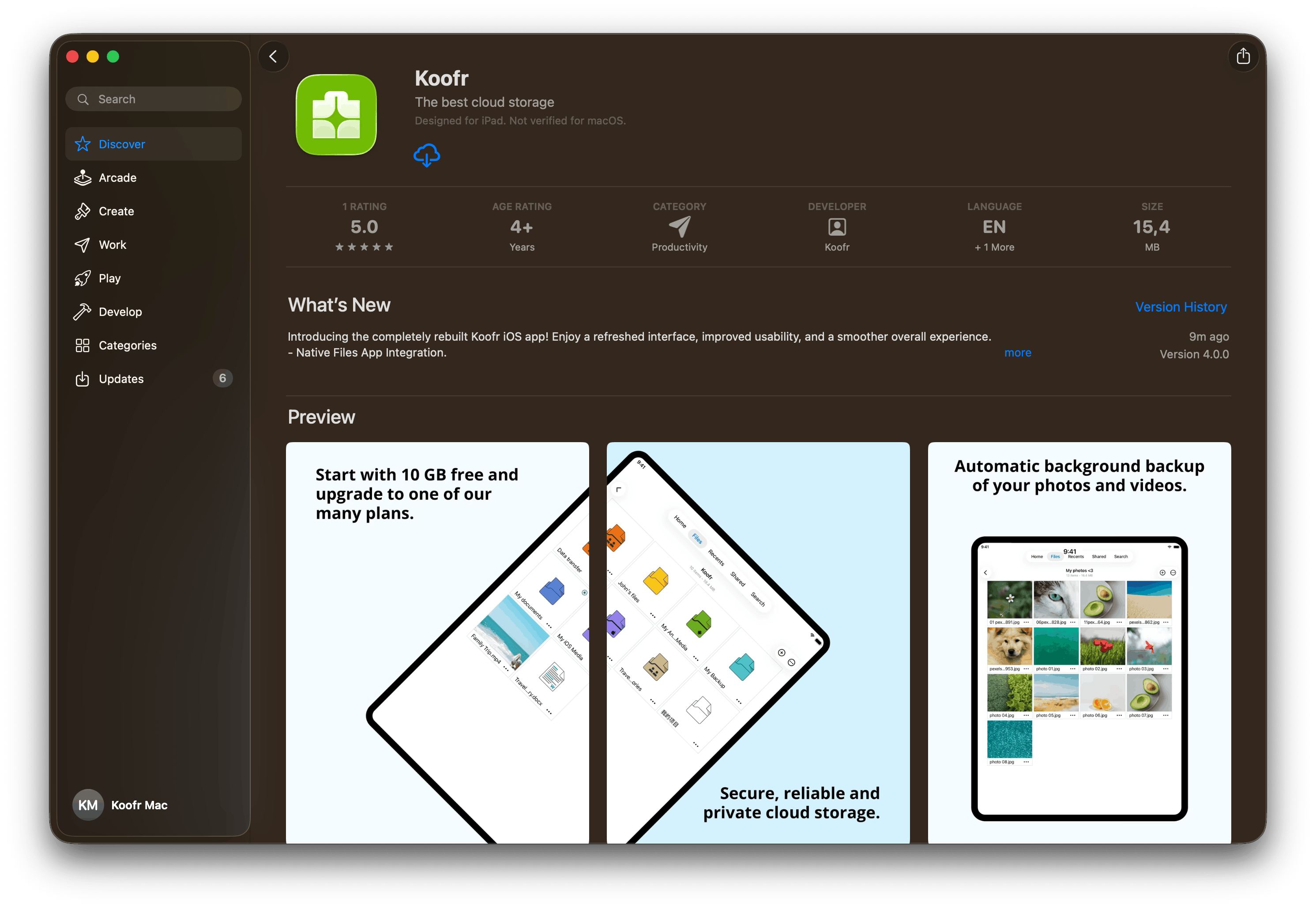 Koofr app product screen app store.png