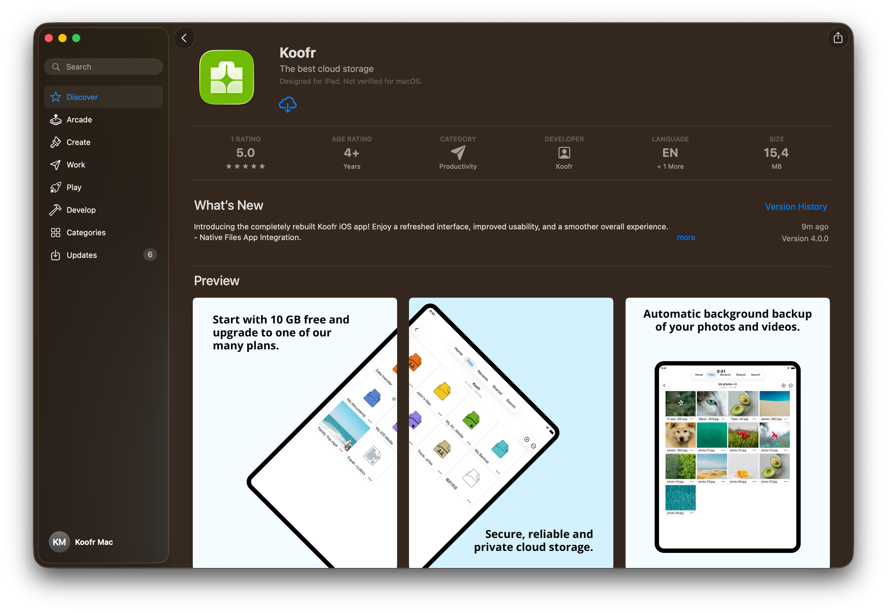 Koofr app product screen app store.png