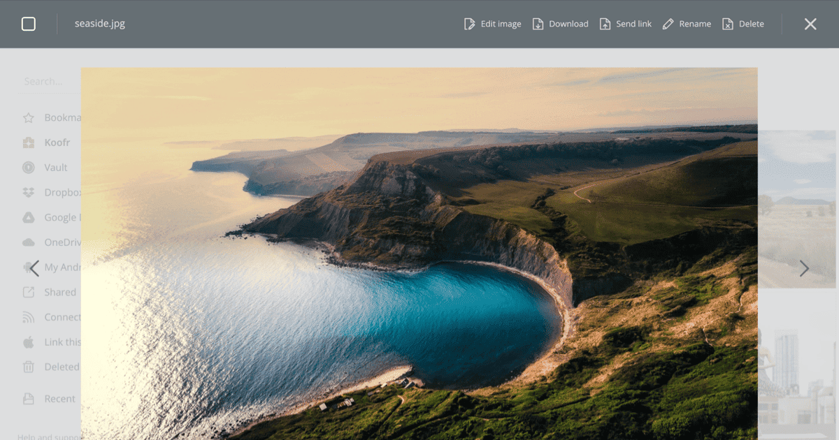 Koofr cloud storage also works great as a private or shared photo album