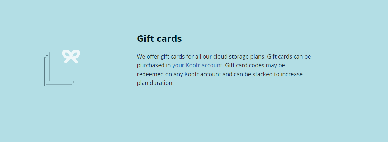 Koofr gift cards website