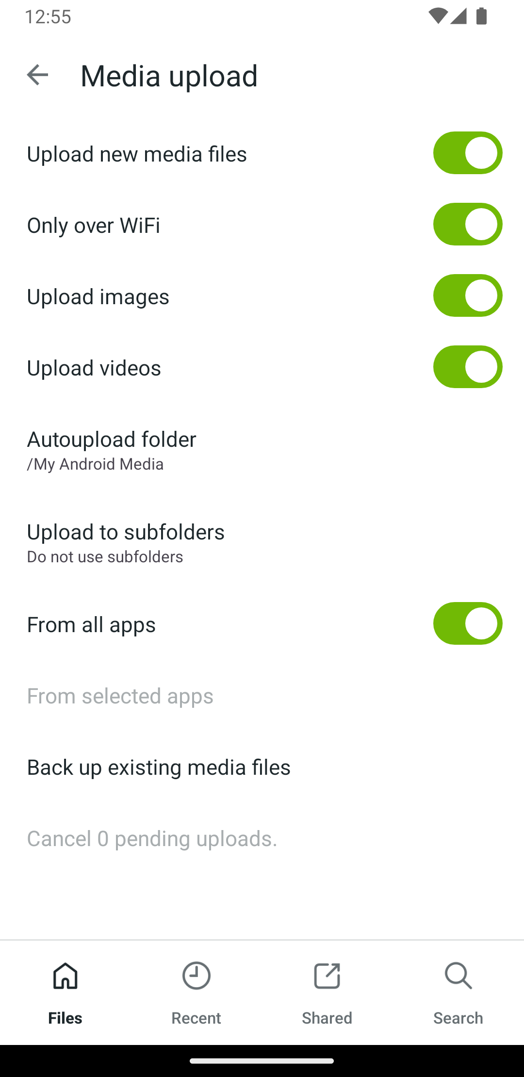 Koofr mobile app for Android - Auto upload function.png