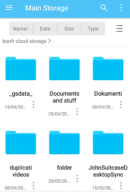 Koofr files in FE File Explorer