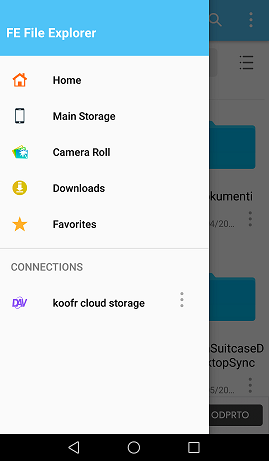 A WebDAV connection to Koofr