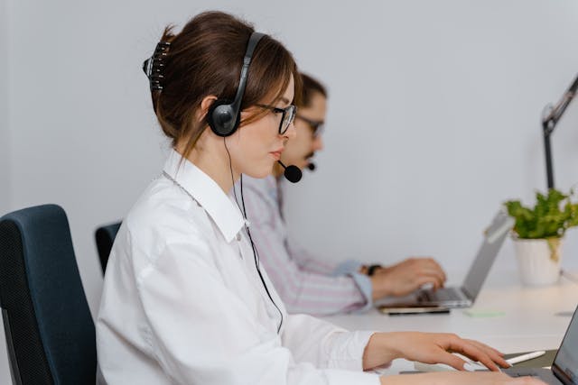 Side View of Woman Working as a Call Center Agent.jpg