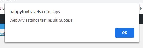 If UpdraftPlus is connected to your Koofr via WebDAV correctly, the test should be successful.