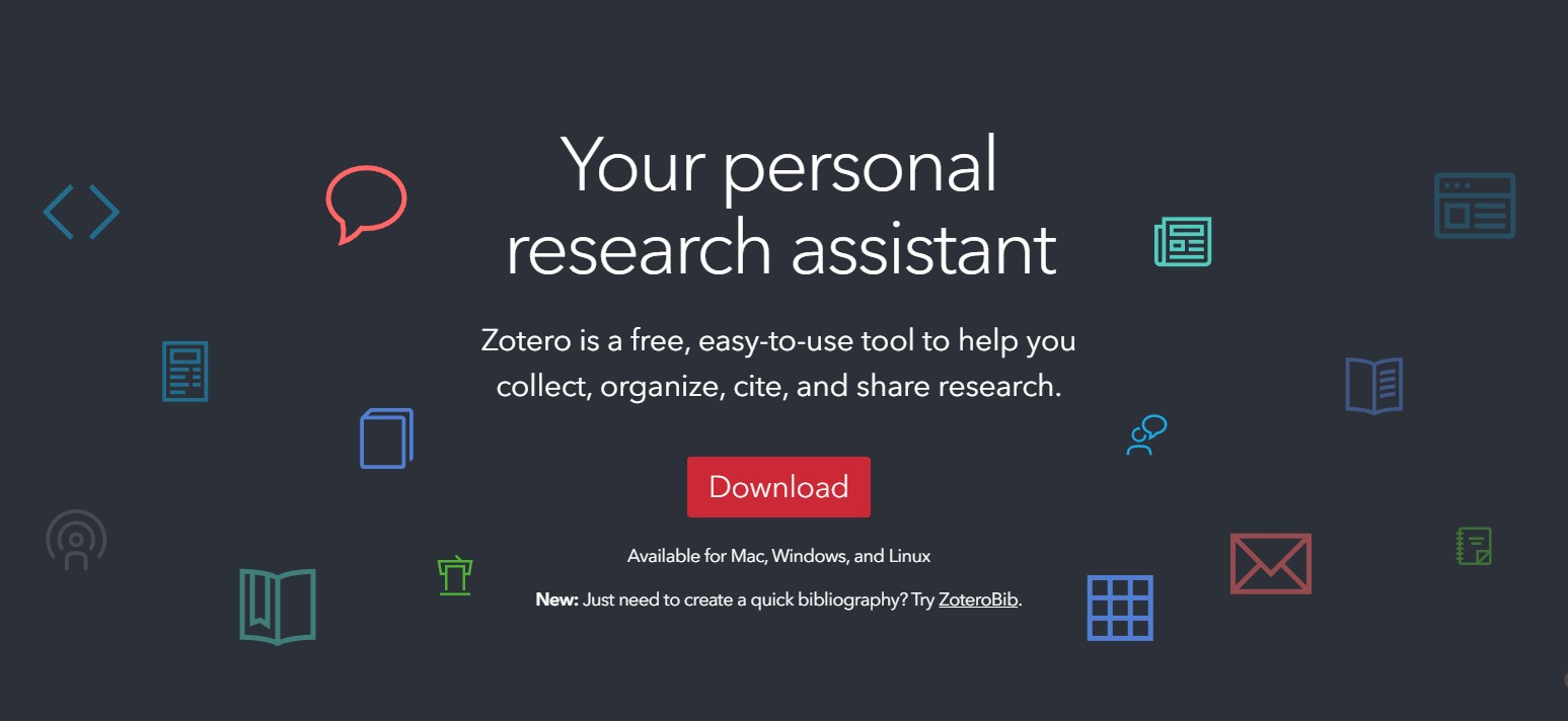 Zotero landing page