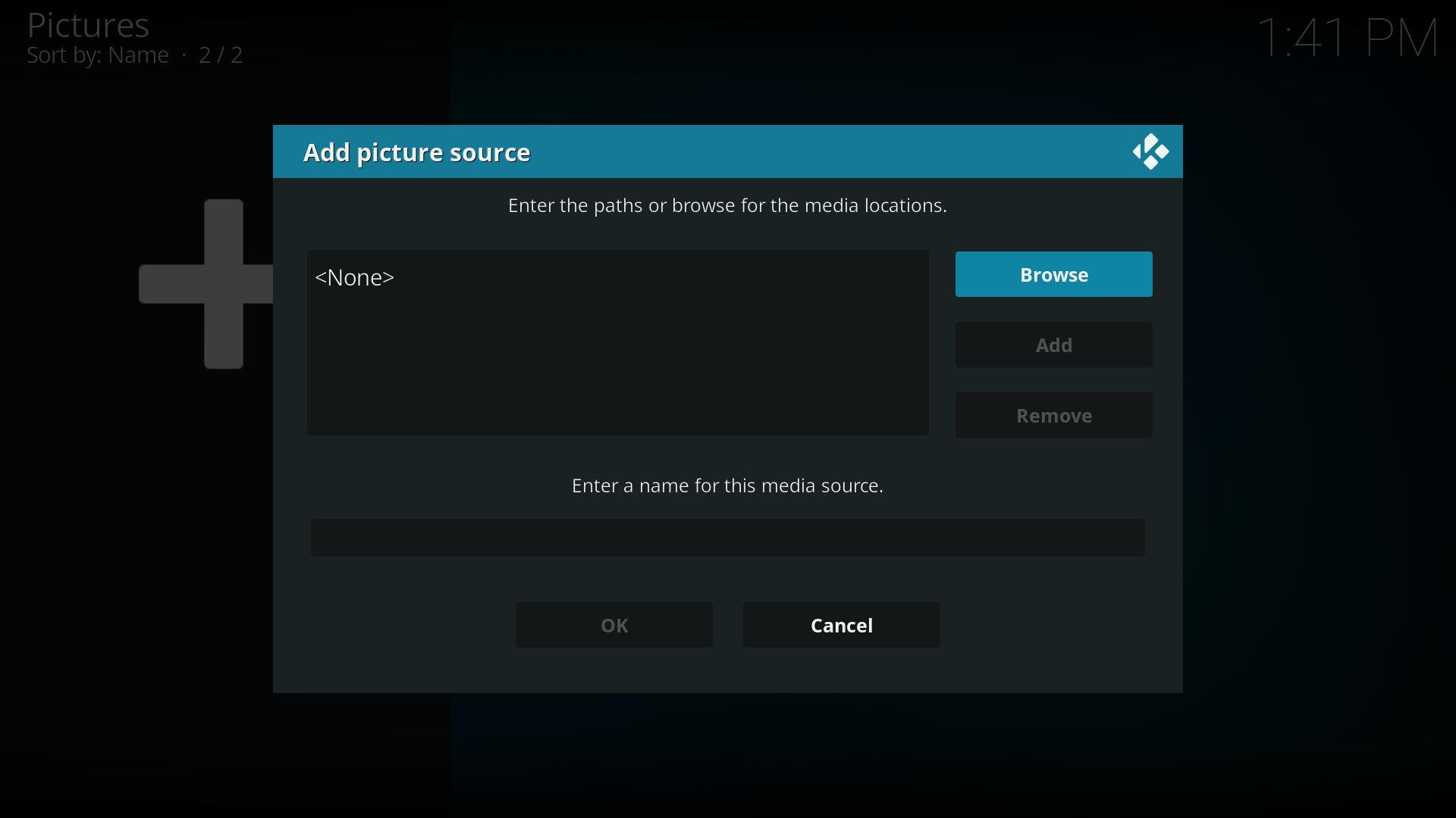 Add picture in Kodi - add picture source