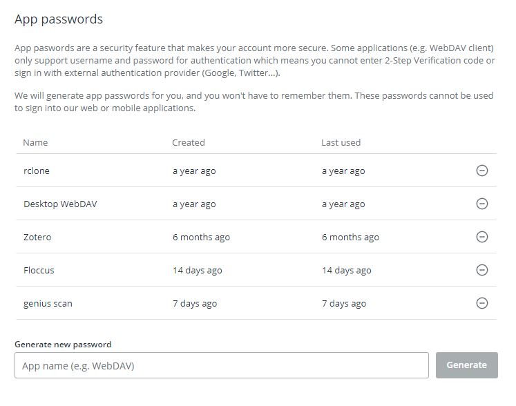Generate application-specific passwords in the Password submenu of your Account Preferences.