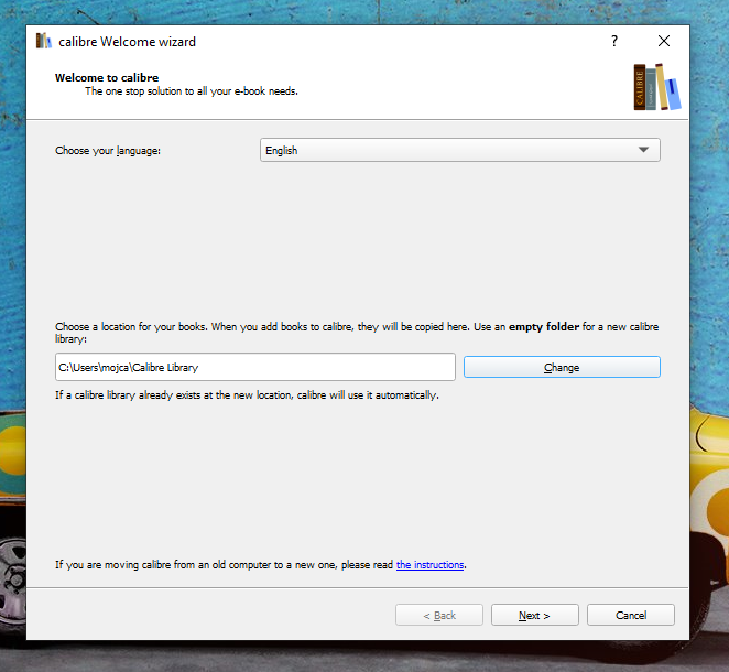 calibre welcome wizard.PNG