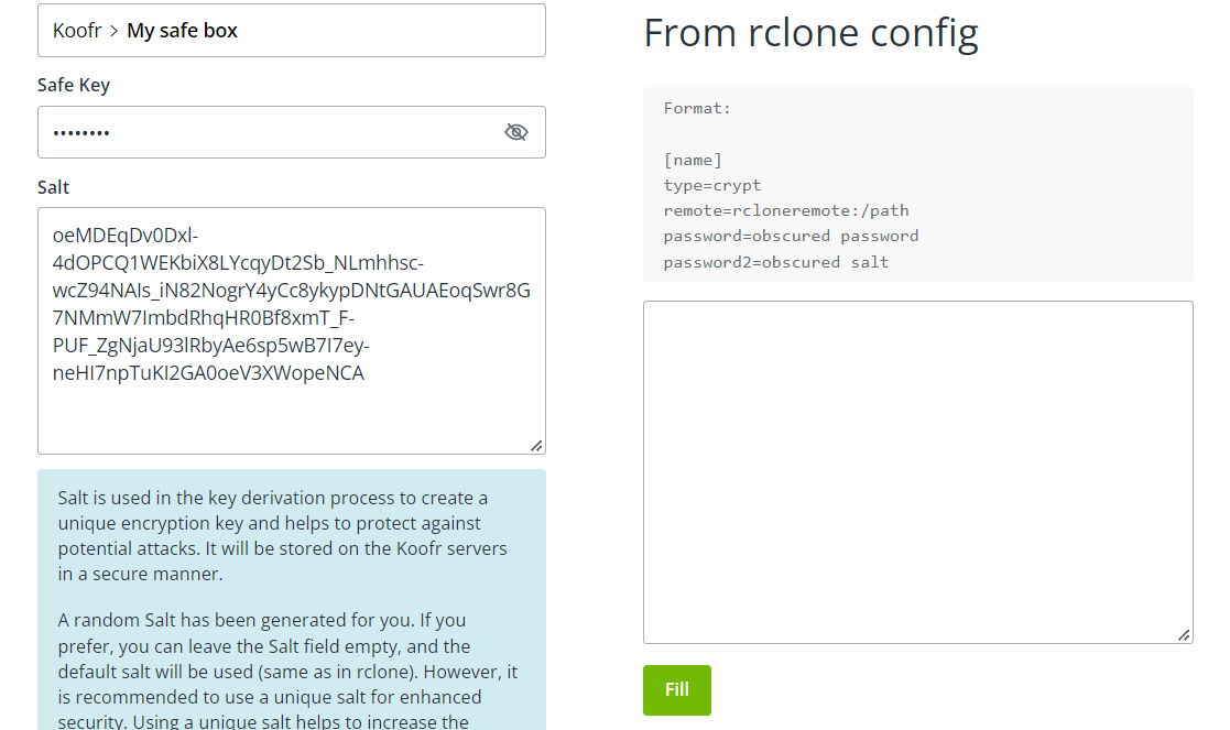 Advanced users can customize the configuration of their Safe Box.