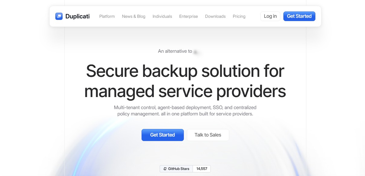 duplicati screenshot from website
