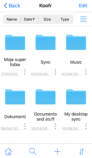 Koofr files in FE File Explorer