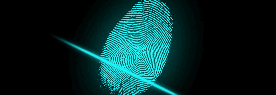 A fingerprint on black background