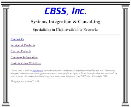 cbss.com, an early commercial website