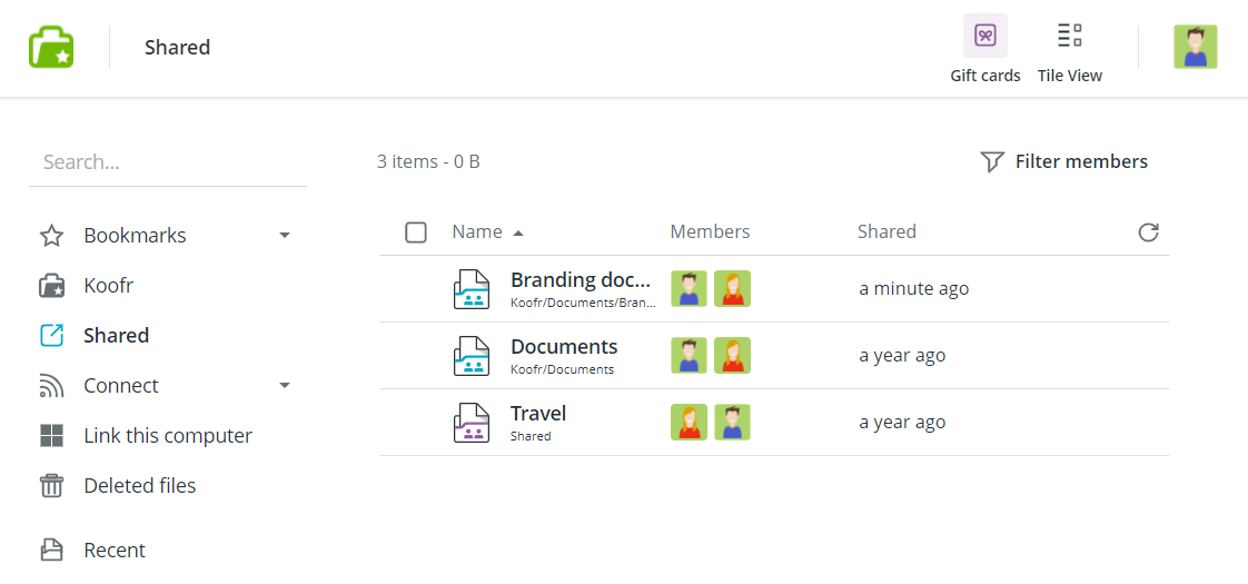 Easily share files with your team using Koofr cloud storage.
