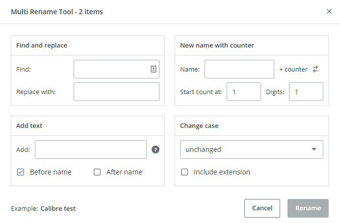 Rename multiple option on Koofr