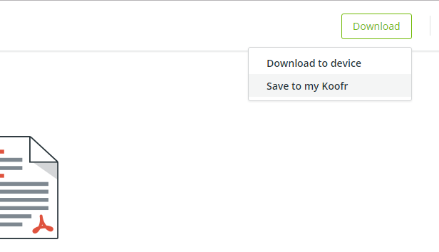 Files saved to Koofr from a shared Koofr link will also appear in your Save to Koofr folder.