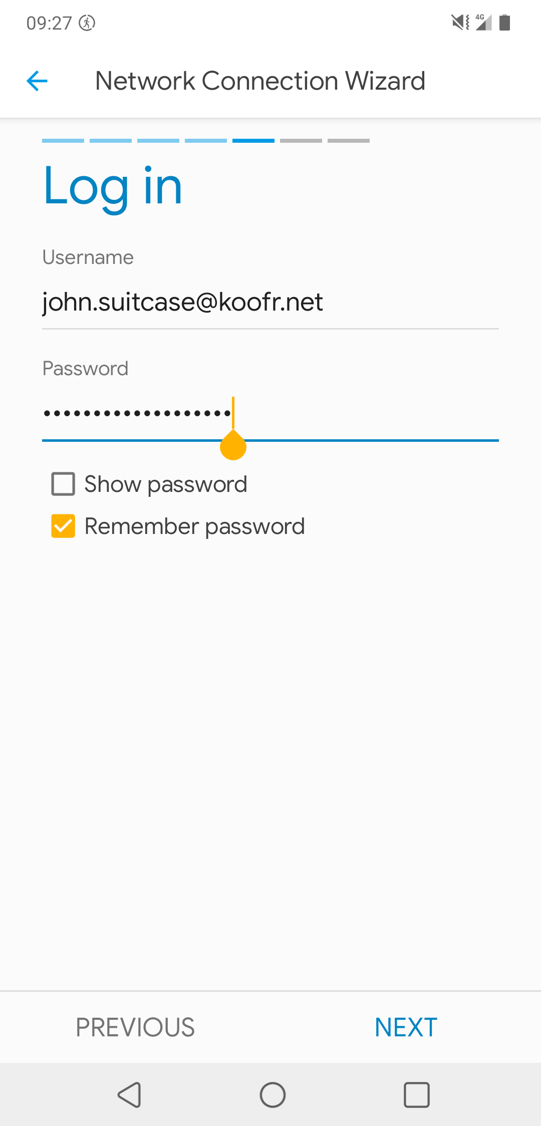 Enter your Koofr credentials - username and app-specific password.