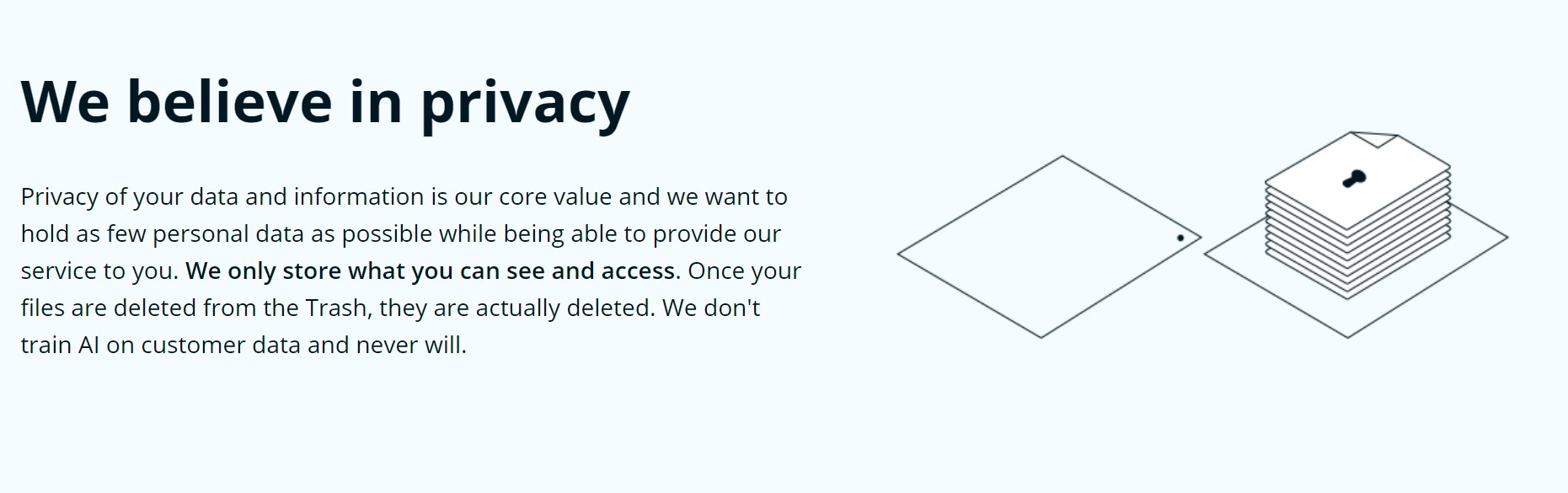 we believe in privacy koofr website