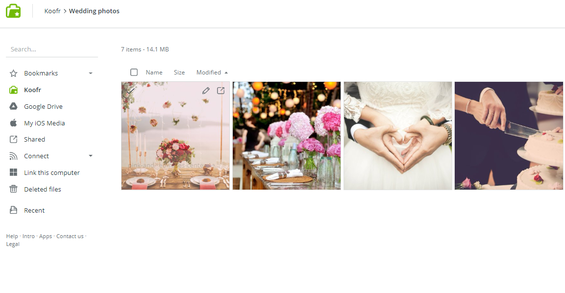 Wedding gallery albums on Koofr