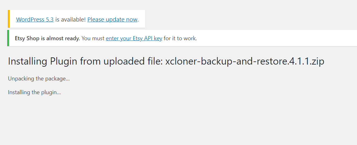 xcloner install wordpress.PNG