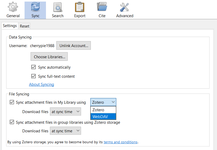 sync zotero